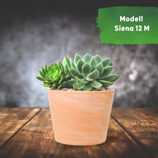 Siena Terrakotta Keramik Übertopf Blumentopf rund Pflanztopf ohne Loch für Zimmerpflanzen Hydrokultur Erde - Größe 12 M