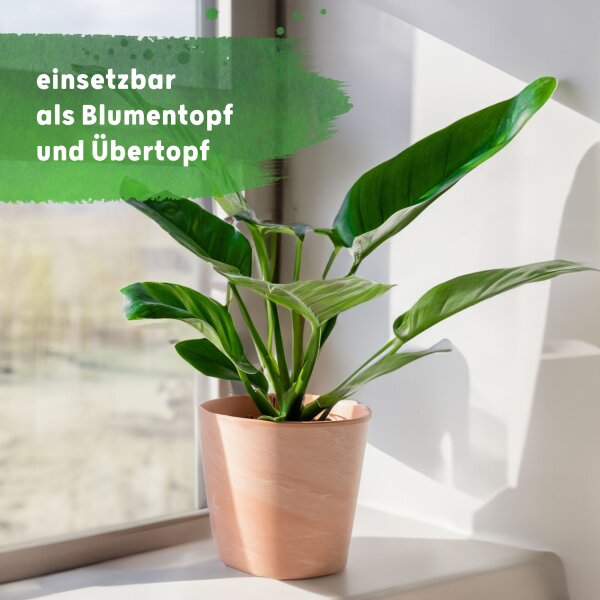 Siena Terrakotta Keramik Übertopf Blumentopf rund Pflanztopf ohne Loch für Zimmerpflanzen Hydrokultur Erde - Größe 12 M