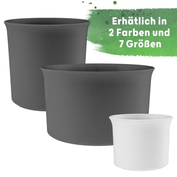 Atlas Blumentopf Kunststoff rund matt genarbt Pflanztopf für Outdoor Indoor