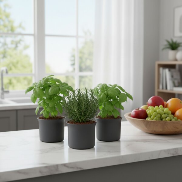 Leni Blumentopf Atlas Kunststoff Übertopf Ø 13 Höhe 9,7 cm rund Anthrazit matt Hydrokultur Pflanztopf für Zimmerpflanzen Outdoor Indoor
