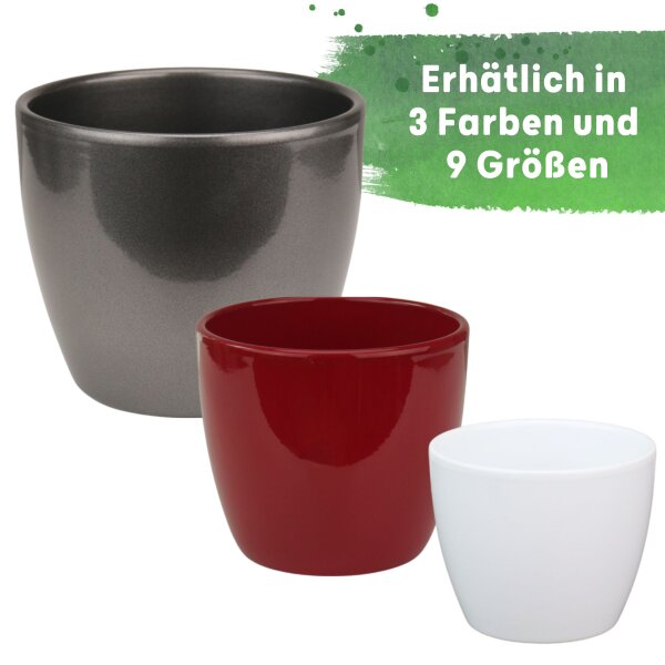 Sylt Blumentopf Keramik glänzend Pflanztopf für Indoor