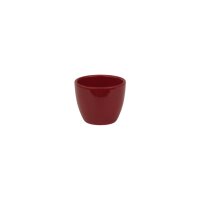 Sylt 08 Blumentopf Keramik Übertopf Ø 8 cm Höhe 6 cm rund Weinrot glänzend Pflanztopf für Zimmerpflanzen Indoor