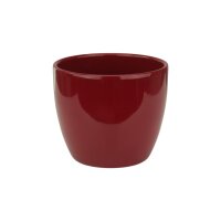 Sylt 17 Blumentopf Keramik Übertopf Ø 17 cm Höhe 15 cm rund Weinrot glänzend Pflanztopf für Zimmerpflanzen Indoor