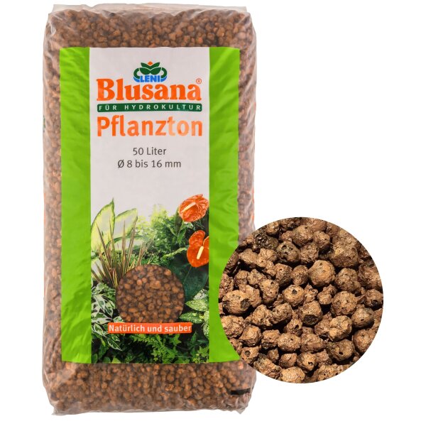 Blusana Pflanzton Blähton grobe Körnung 8-16mm | Hydrokultur Drainage Substrat | Erdbeimischung Pflanzgranulat