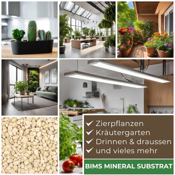 Blusana Bims 8-16mm Pflanzsubstrat mineralisches Vulkangestein Granulat Drainage Hydrokultur Zimmerpflanzen Kübelpflanzen