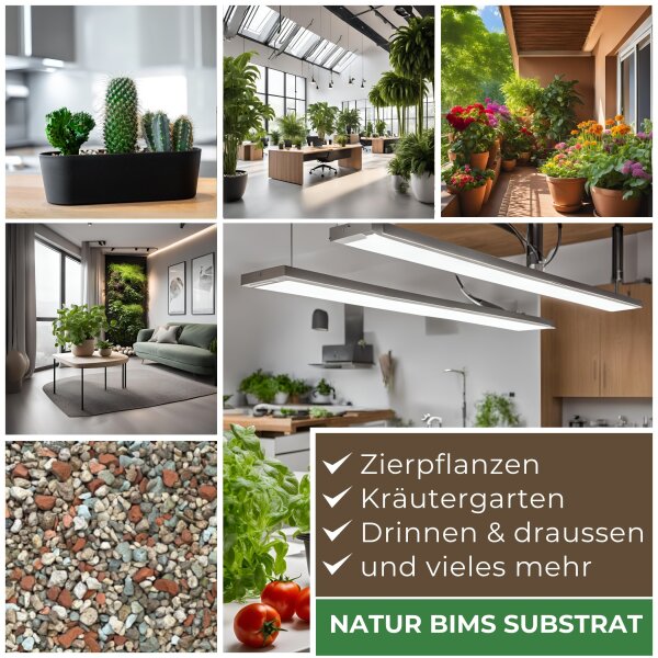 Blusana Mineralisches Pflanzsubstrat feines Pflanzgranulat 2-5mm | Semi-Hydrokultur Substrat vorgedüngt | Bims Zeolith Ton