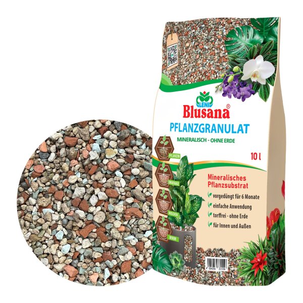 Blusana mineralisches Pflanzsubstrat feines Pflanzgranulat 2-5mm | Semi-Hydrokultur Substrat vorgedüngt | Bims Zeolith Ton