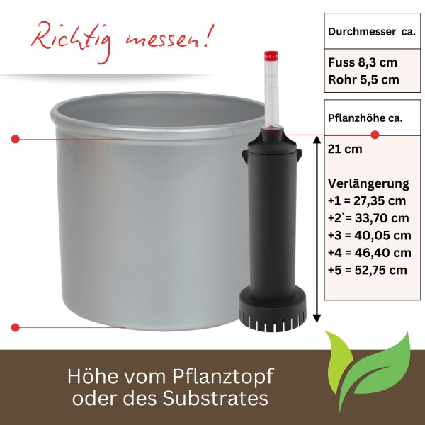 Vario Wasserstandsanzeiger IV für Zimmerpflanzen in Hydrokultur und Granulat – Gießanzeige optional verlängerbar klein bis groß
