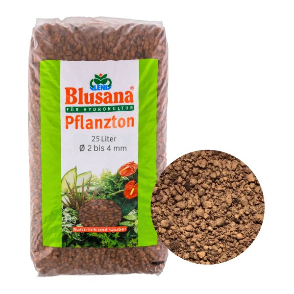 Blusana Pflanzton Blähton feine Körnung 2-4mm | Hydrokultur Drainage Substrat | Stecklinge Anzucht Zimmerpflanzen