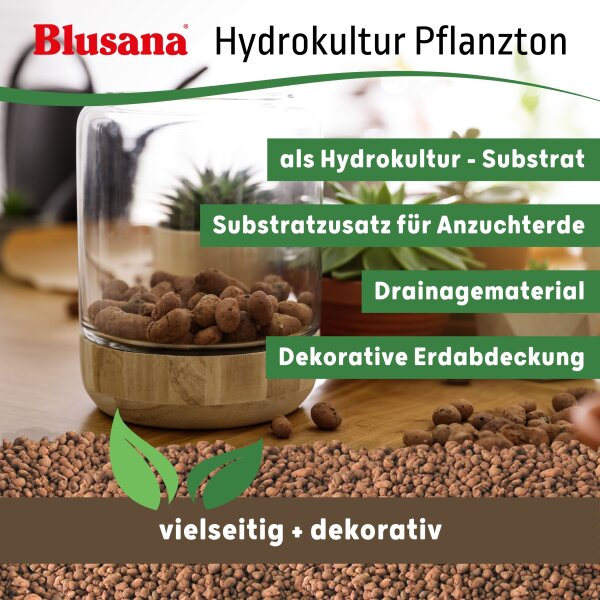 Blusana Pflanzton Blähton feine Körnung 2-4mm | Hydrokultur Drainage Substrat | Stecklinge Anzucht Zimmerpflanzen