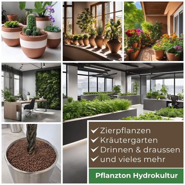 Blusana Pflanzton Blähton Körnung 4-8mm | Hydrokultur Drainage Substrat | Zimmerpflanzen Erdbeimischung Semi-Hydro