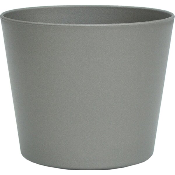Flori Blumentopf Kunststoff Übertopf Ø 16 cm Höhe 14 cm Dunkelsilber matt Pflanztopf für Zimmerpflanzen Outdoor Indoor