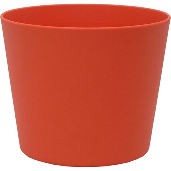 Flori Blumentopf Kunststoff Übertopf Ø 16 cm Höhe 14 cm Dunkelorange matt Pflanztopf für Zimmerpflanzen Outdoor Indoor