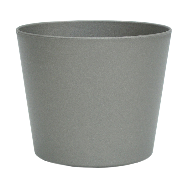 Flori Blumentopf Kunststoff Übertopf Ø 19 cm Höhe 18 cm Dunkelsilber matt Pflanztopf für Zimmerpflanzen Outdoor Indoor