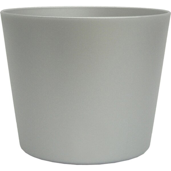 Flori Blumentopf Kunststoff Übertopf Ø 19 cm Höhe 18 cm Silber matt Pflanztopf für Zimmerpflanzen Outdoor Indoor