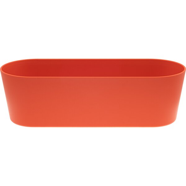 Flori 28 Jardiniere JA 26 Dunkelorange Pflanzkasten oval wasserdicht Übertopf Kunststoff matt Hydrokultur Fensterbank Küche