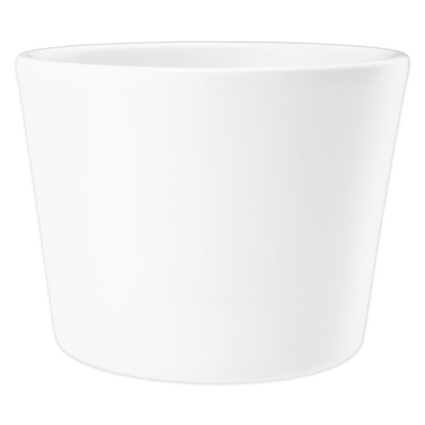 Vasa 11/09 Blumentopf Keramik Übertopf Ø 14 cm Höhe 10,5 cm rund konisch Weiß matt Hydrokultur Pflanztopf für Zimmerpflanzen Indoor
