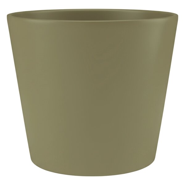 Vasa 13/12 Blumentopf Keramik Übertopf Ø 16 cm Höhe 14,5 cm rund konisch Kapern matt Hydrokultur Pflanztopf für Zimmerpflanzen Indoor