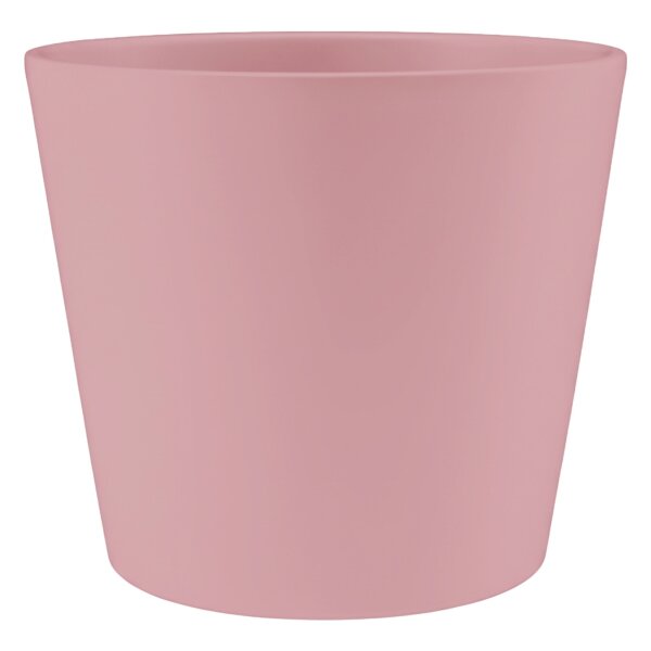 Leni Blumentopf Vasa Keramik Übertopf Ø 16 cm Höhe 14,5 cm rund konisch Rosenholz/Rosé matt Hydrokultur Pflanztopf für Zimmerpflanzen Indoor