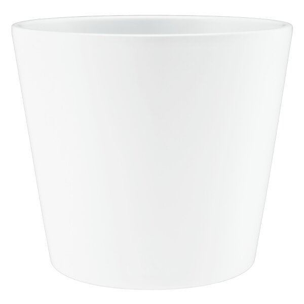 Vasa 13/12 Blumentopf Keramik Übertopf Ø 16 cm Höhe 14,5 cm rund konisch Weiß matt Hydrokultur Pflanztopf für Zimmerpflanzen Indoor