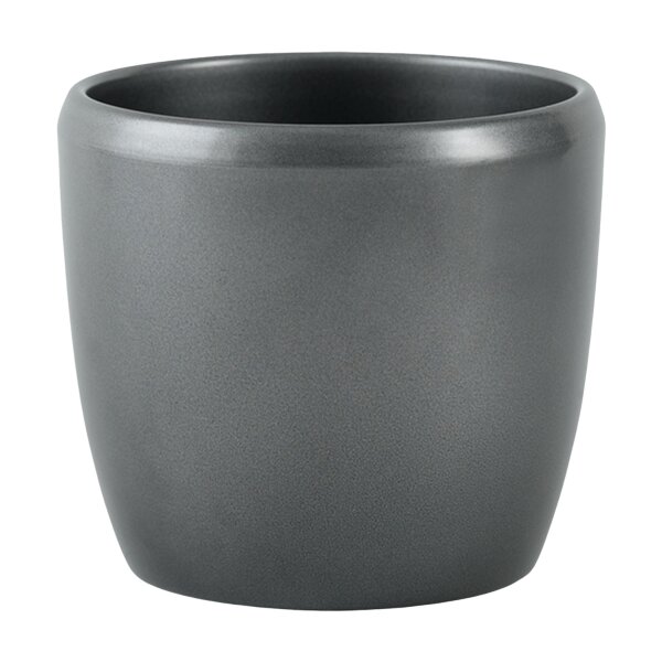 Leni Blumentopf Venus Keramik Übertopf Ø 14 cm Höhe 10 cm rund Dunkelsilber Metallic glänzend Hydrokultur Pflanztopf für Zimmerpflanzen Indoor