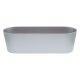 Flori 28 Jardiniere JA 26 Silber Pflanzkasten oval wasserdicht Übertopf Kunststoff matt Hydrokultur Fensterbank Küche