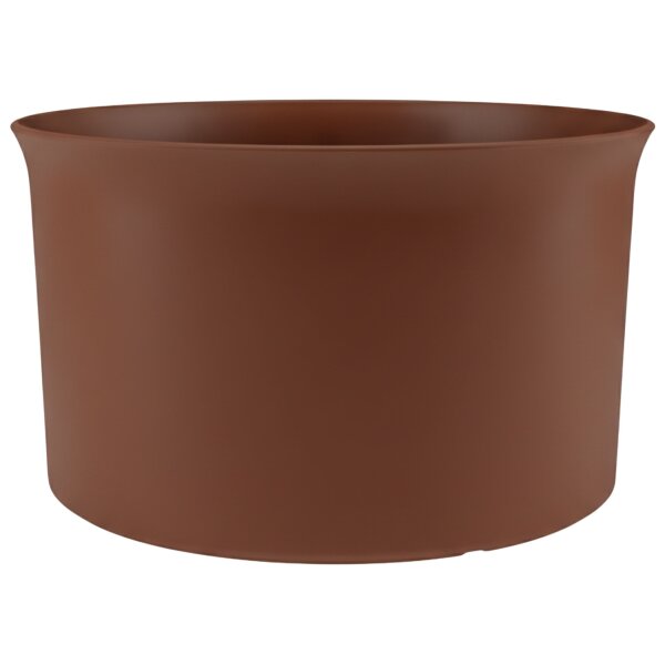 Leni Blumentopf Atlas Kunststoff Übertopf Ø 36 Höhe 21,2 cm rund Braun matt Hydrokultur Pflanztopf für Zimmerpflanzen Outdoor Indoor