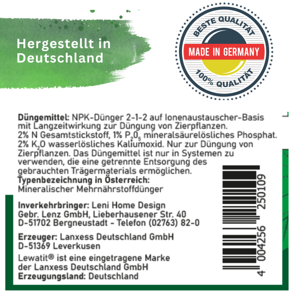 Blusana Langzeitdünger Lewatit HD 50 NPK Ionenaustauscher Granulat Hydrokultur Zimmerpflanzen Blähton Langzeitversorgung