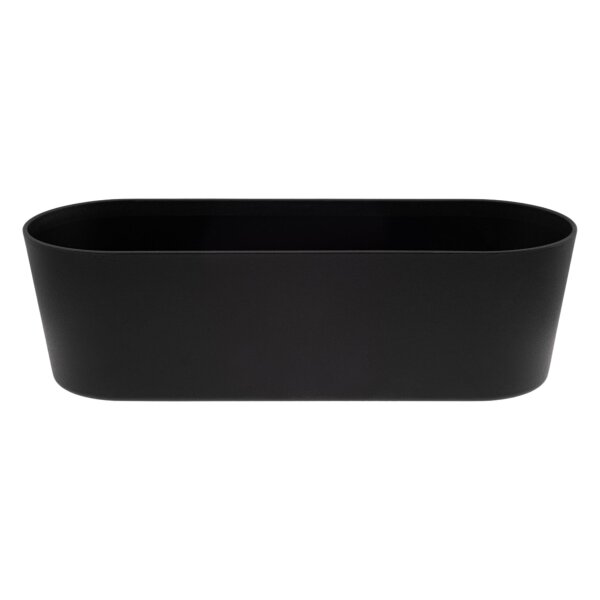 Leni Flori Jardiniere JA 26 Schwarz Pflanzkasten oval wasserdicht Übertopf Kunststoff matt Hydrokultur Fensterbank Küche