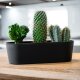 Leni Flori Jardiniere JA 26 Schwarz Pflanzkasten oval wasserdicht Übertopf Kunststoff matt Hydrokultur Fensterbank Küche