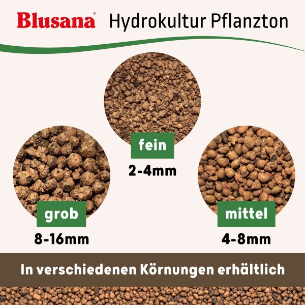 Blusana Pflanzton 5 Liter Blähton Körnung 4-8mm | Hydrokultur Drainage Substrat | Zimmerpflanzen Erdbeimischung Semi-Hydro