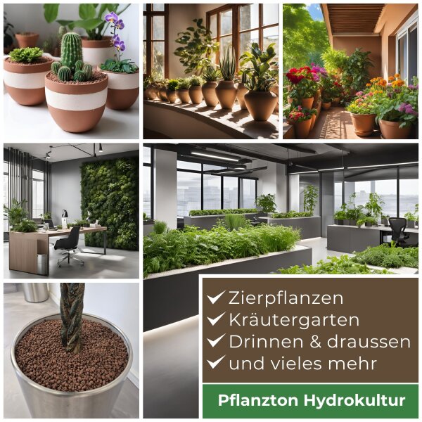 Blusana Pflanzton 5 Liter Blähton Körnung 4-8mm | Hydrokultur Drainage Substrat | Zimmerpflanzen Erdbeimischung Semi-Hydro