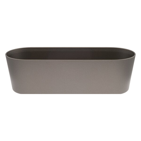 Leni Flori Jardiniere JA 36 Dunkelsilber Pflanzkasten oval wasserdicht Übertopf Kunststoff matt Hydrokultur Sideboard