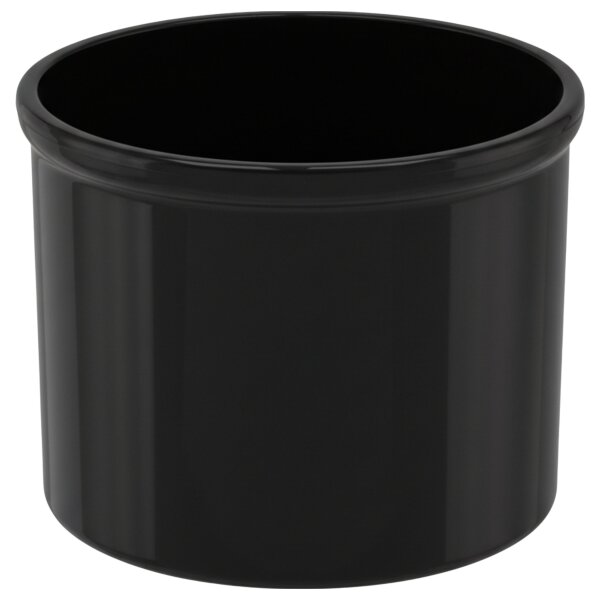 Corona 09/07 Blumentopf Kunststoff Übertopf Ø 9 cm Höhe 7,5 cm rund Schwarz glänzend Hydrokultur Pflanztopf für Zimmerpflanzen Indoor