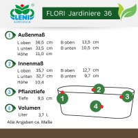 Leni Flori Jardiniere JA 36 Light Pflanzkasten oval...