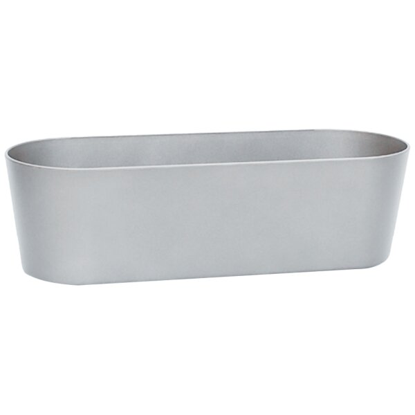 Flori JA50 Jardiniere JA50 Pflanzgefäß oval konisch | Struktur seidenmatt Weißaluminium (RAL 9006) | Bodengefäß