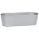 Flori JA50 Jardiniere JA50 Pflanzgefäß oval konisch | Struktur seidenmatt Weißaluminium (RAL 9006) | Bodengefäß