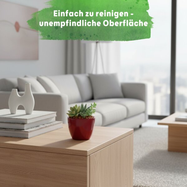 Sylt Blumentopf Keramik glänzend Weinrot 3 Größen (Ø 8cm + 11cm + 17cm) im Set