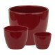Sylt Blumentopf Keramik glänzend Weinrot 3 Größen (Ø 8cm + 11cm + 17cm) im Set