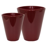 Quarta Blumentopf Keramik glänzend Weinrot...