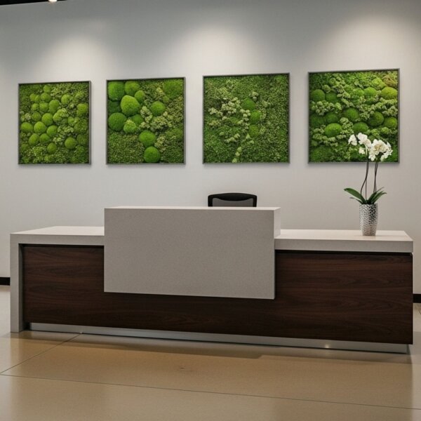 KREATIV Moosbild quadro 50 Wandbild quadratisch | verschiedene Rahmenfarben und Moosvarianten | Moosbild handgefertigt
