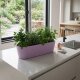 Leni Flori Jardiniere Lavendel 3er Pack Pflanzkasten oval wasserdicht Flieder Übertopf Kunststoff matt Hydrokultur Blumenkasten