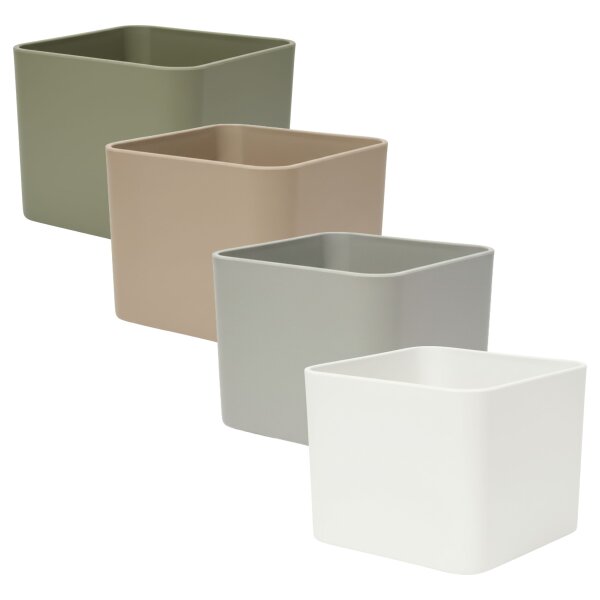 Leni KALEA cube Pflanztopf 17 cm Würfel Hydrokultur-Pflanzgefäß | ohne Loch matt Indoor Outdoor Fensterbank Kräutertopf Übertopf