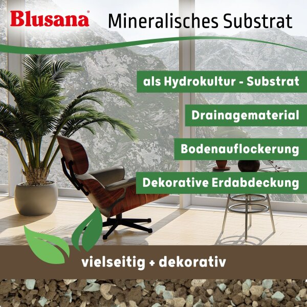 Blusana Mineralisches Pflanzsubstrat mittlere Körnung 4-8 mm | Hydrokultur Pflanzgranulat Bims Lava Zeolith ungedüngt