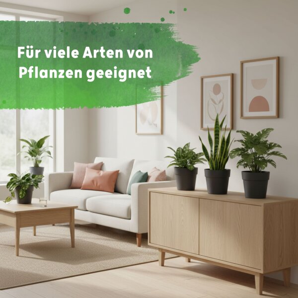 LENI CLASSIC Hydrokultur-Topf-Set mit 3 x Pflanztopf ca. Ø 16 cm und Kulturtopf | matt glatt wasserdicht mit Dünger