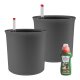 LENI ATLAS Hydrokultur-Topf-Set mit 2 x Pflanztopf ca. Ø 21 cm und Kulturtopf | matt glatt wasserdicht mit Dünger