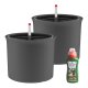 LENI ATLAS Hydrokultur-Topf-Set mit 2 x Pflanztopf ca. Ø 25 cm und Kulturtopf | matt glatt wasserdicht mit Dünger