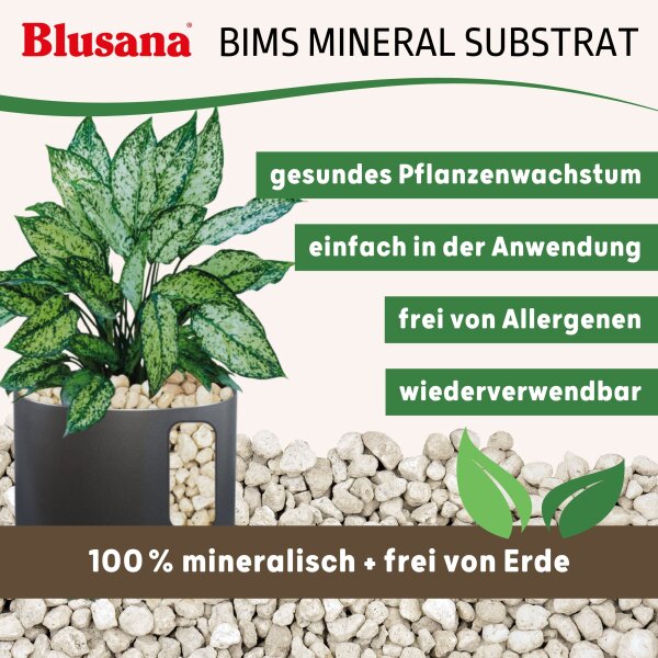 Blusana Bims 8-16mm 25 Liter Pflanzsubstrat mineralisches Vulkangestein Granulat Drainage Hydrokultur Zimmerpflanzen Balkon