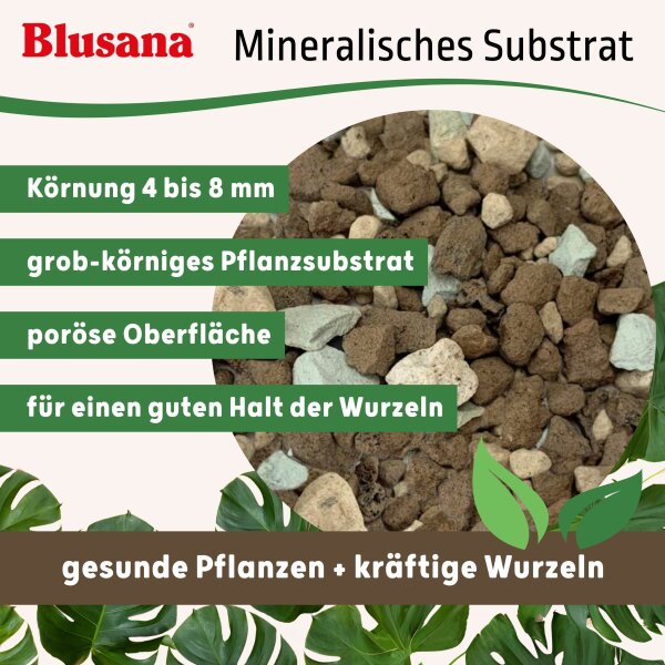 Blusana Mineralisches Pflanzsubstrat mittlere Körnung 4-8 mm | Hydrokultur Pflanzgranulat Bims Lava Zeolith ungedüngt