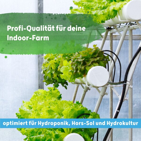 Blusana SOLTIVA hydro Nährsalz 800 ml Hydroponik-Dünger und Hydrokultur-Dünger | NPK 15-7-22 +Magnesium mit Eisen-Doppelchelat